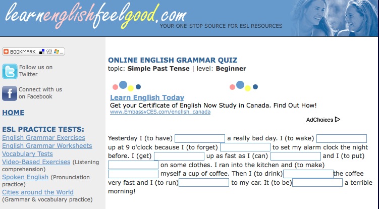 Simple past tense grammar quiz | Recurso educativo 40419