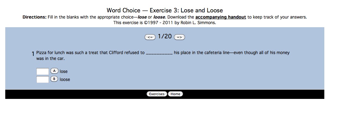 Word Choice: lose and loose | Recurso educativo 42489