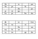 Bingo de sílabas directas (en letra de caligrafía) | Recurso educativo 58089