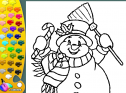 ¡A Colorear!: Muñeco de nieve con bufanda | Recurso educativo 28036