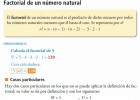 Factorial de un número natural y numeros combinatorios | Recurso educativo 761347