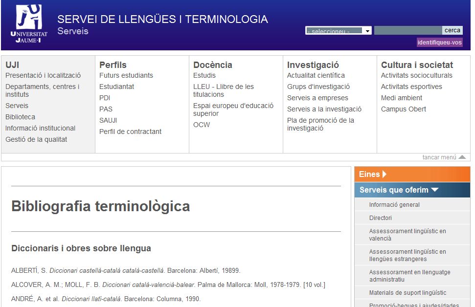 Bibliografia terminològica | Recurso educativo 33965